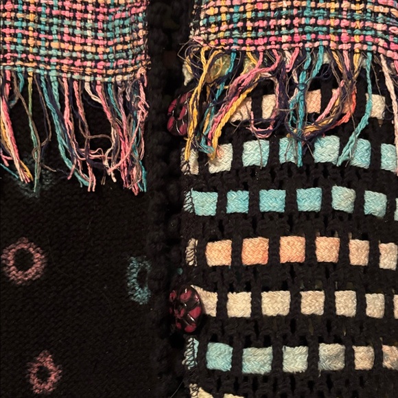 Sandy Starkman Vintage Patchwork Knit Cardigan Jacket - Picture 4 of 5